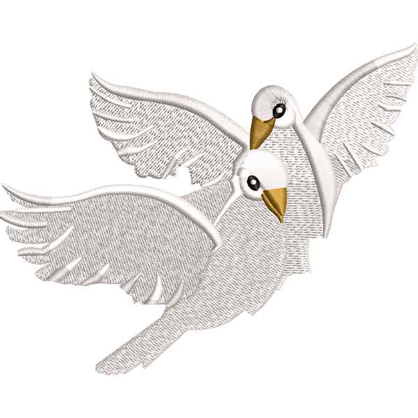 White Bird Embroidery Design