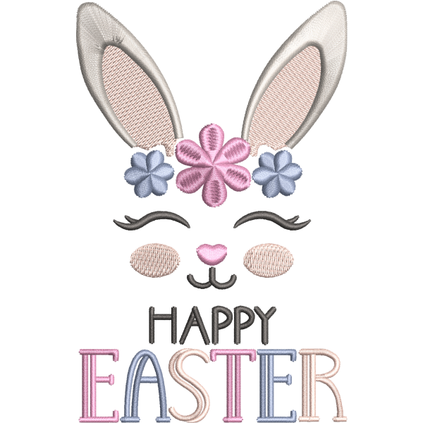 Happy Easter Bunny Face Design