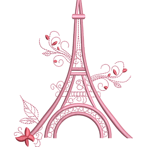 Eiffel Tower With Flowers Design