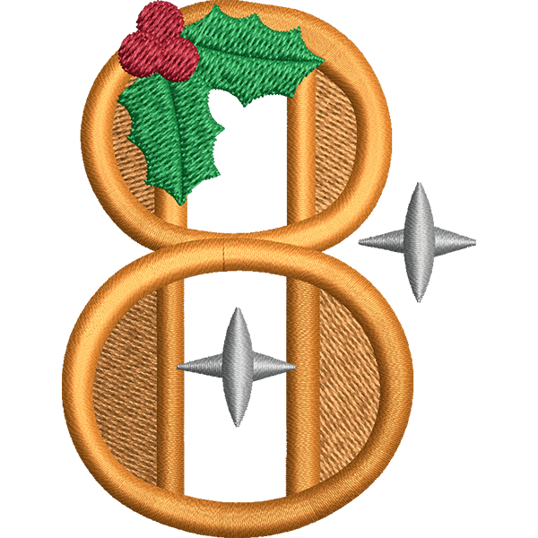 Eight Number Embroidery Design
