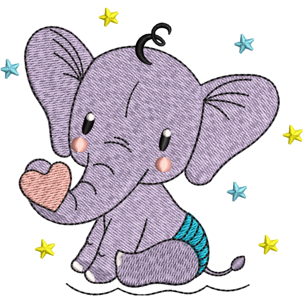 small elephant embroidery design
