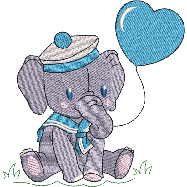 cap elephant embroidery design