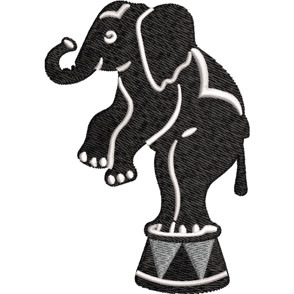 Black Standing Elephant Design
