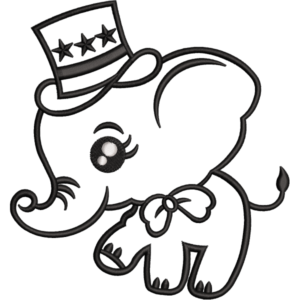 Elephant With Hat Design