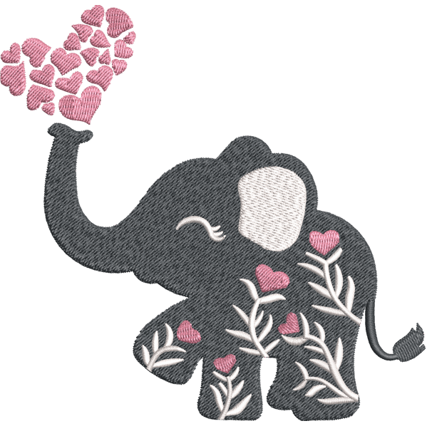 Elephant With Hearts Designs
