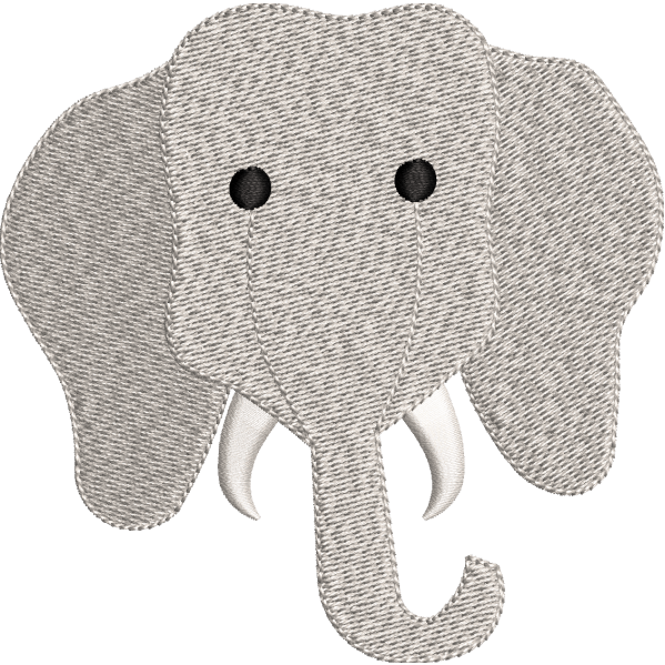 Gray Elephent Face Design