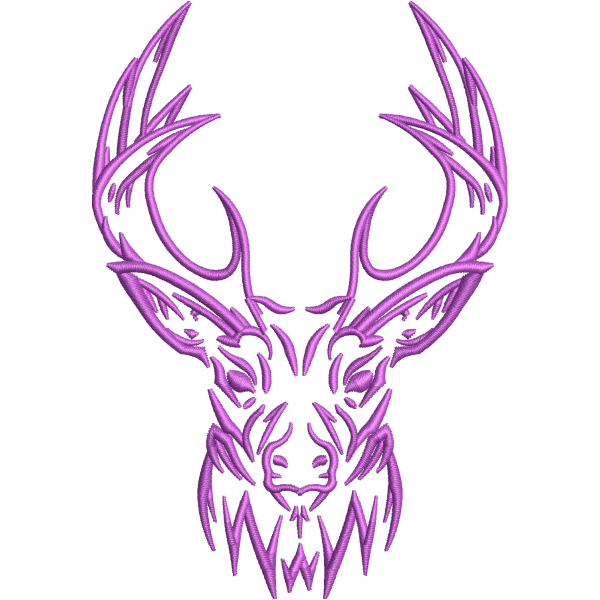 Tribal Deer Head Outline Design