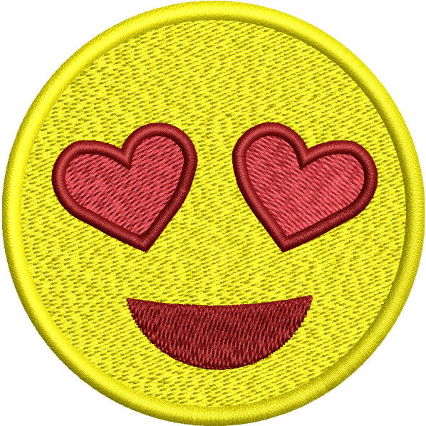 love emoji embroidery design