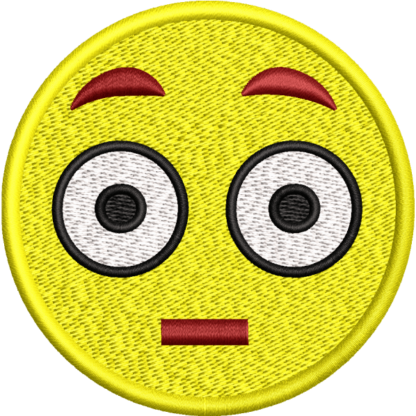 shocked emoji embroidery design