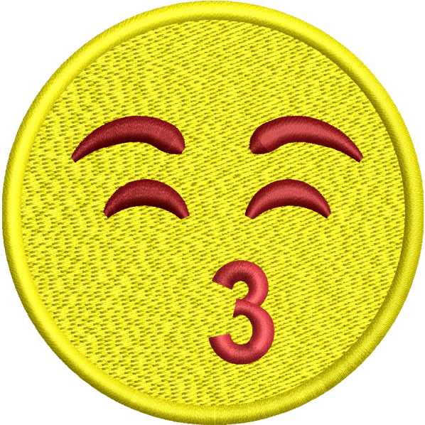 Smiling Eyes Emoji Embroidery Design
