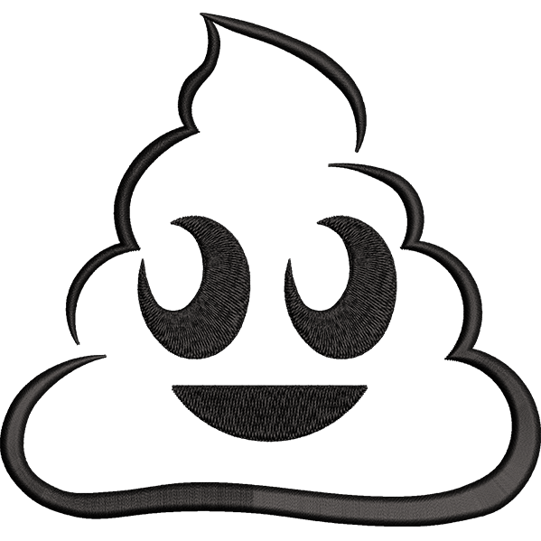 Poo Emoji Embroidery Design