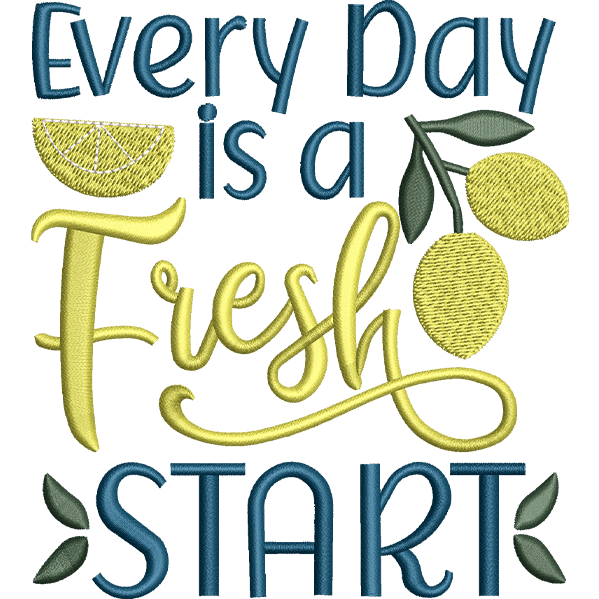 Fresh Start Embroidery Design