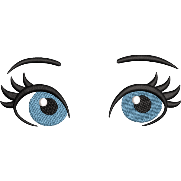 Blue Eyes Embroidery Design