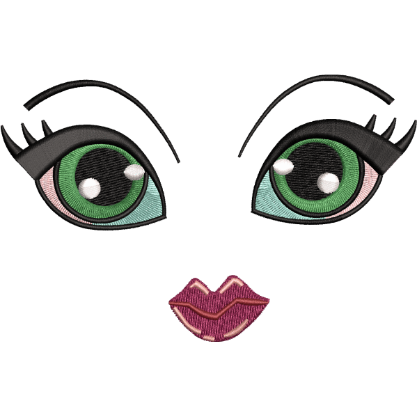 Blue Eyes Embroidery Design
