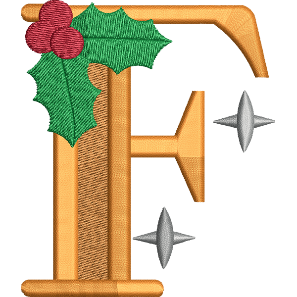 F Letter Embroidery Design