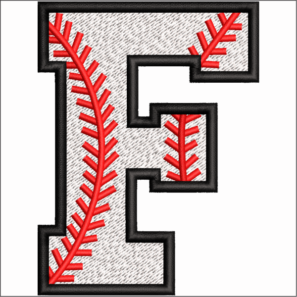 F symbol Embroidery Design