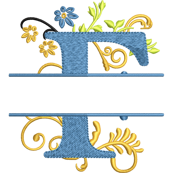 Floral Alphabet F Design