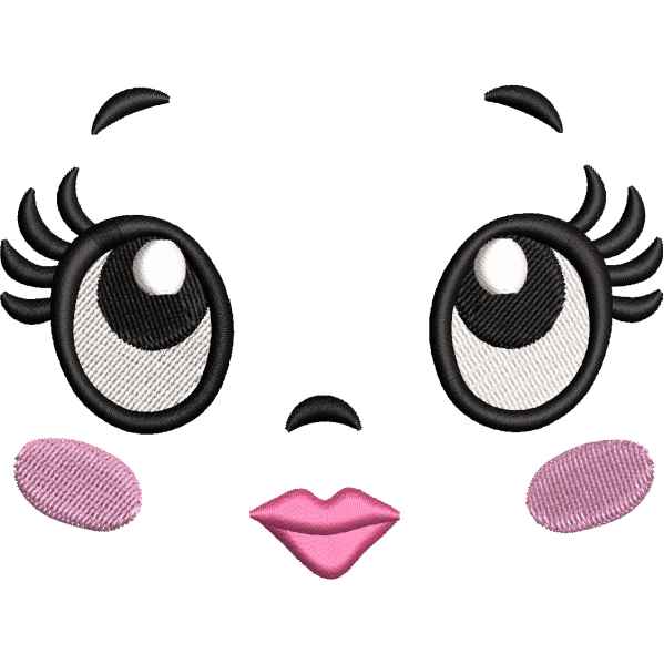 Just Face Embroidery Design