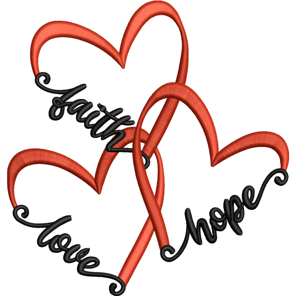 faith love embroidery design