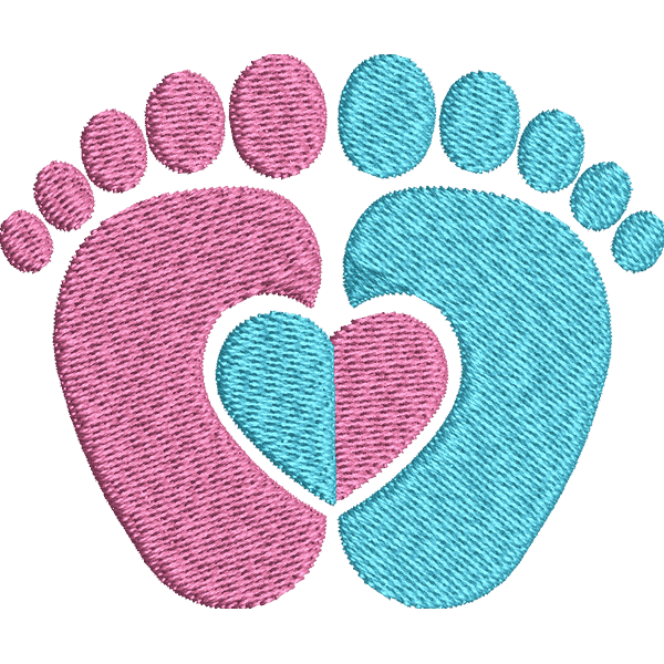 Pink Blue Feet Design