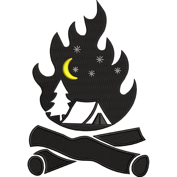 fire wood embroidery design