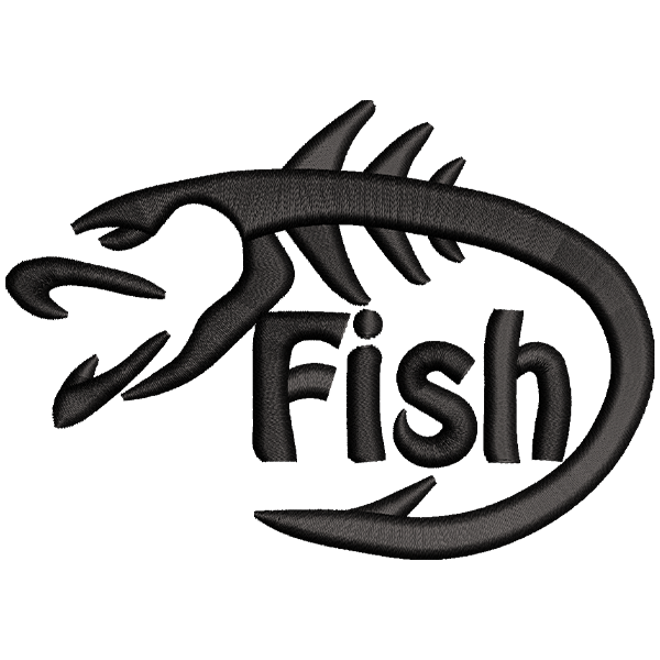 Fish Letter Embroidery Design