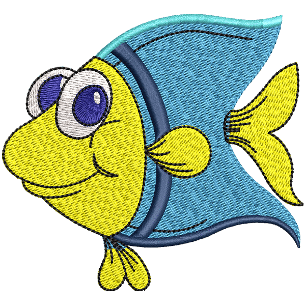 Cute Baby Fish Embroidery Design