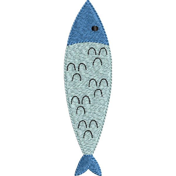 Rocket Fish Embroidery Design