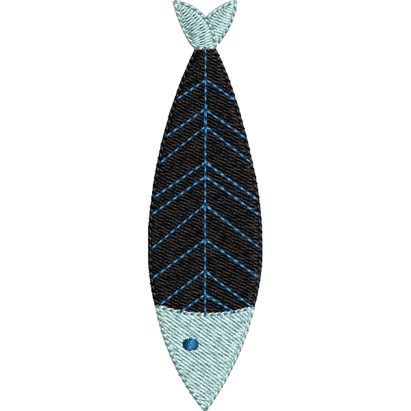 Down Fish Embroidery Design