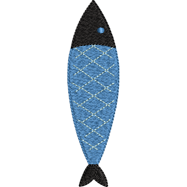 Up Fish Embroidery Design