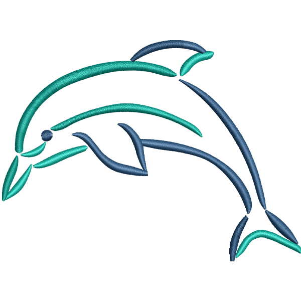 Dolphin Fish Embroidery Design