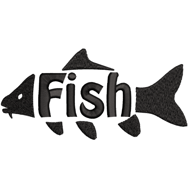 Fish Letter Embroidery Design