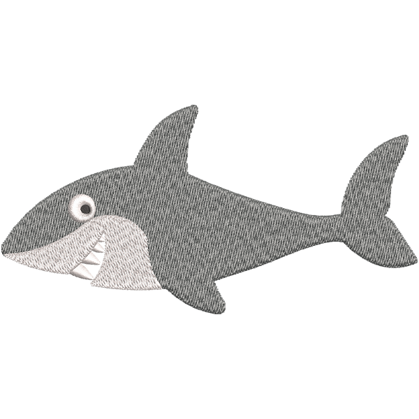 Smiling Shark Embroidery Design