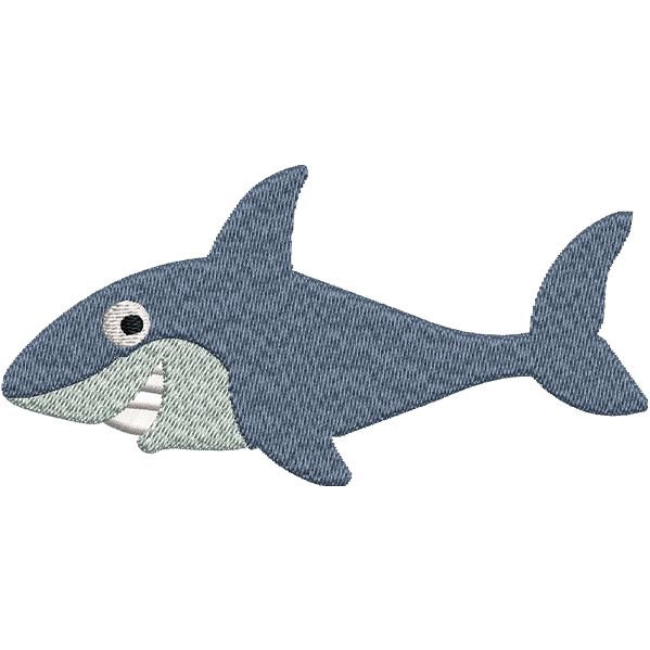 Smiling Shark Embroidery Design