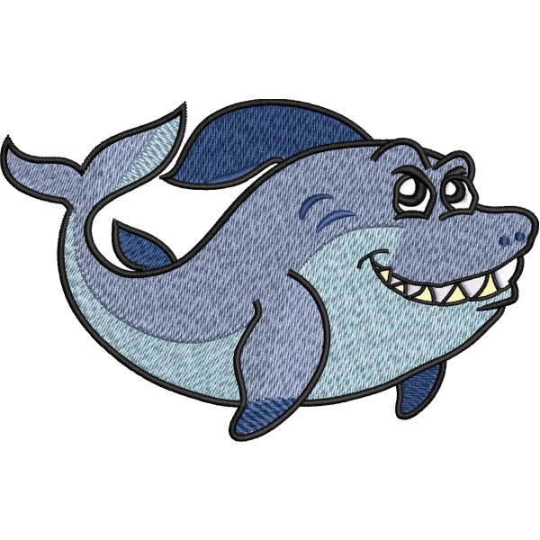 Cartoon Shark Smiling Design