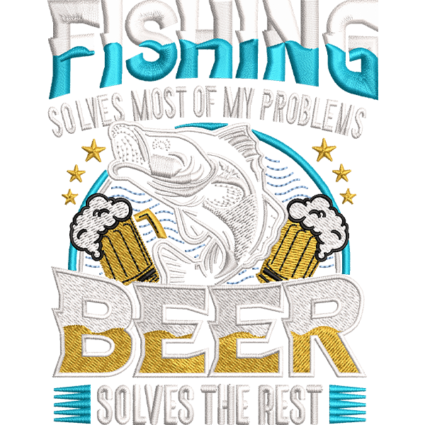 Fishing Embroidery Design