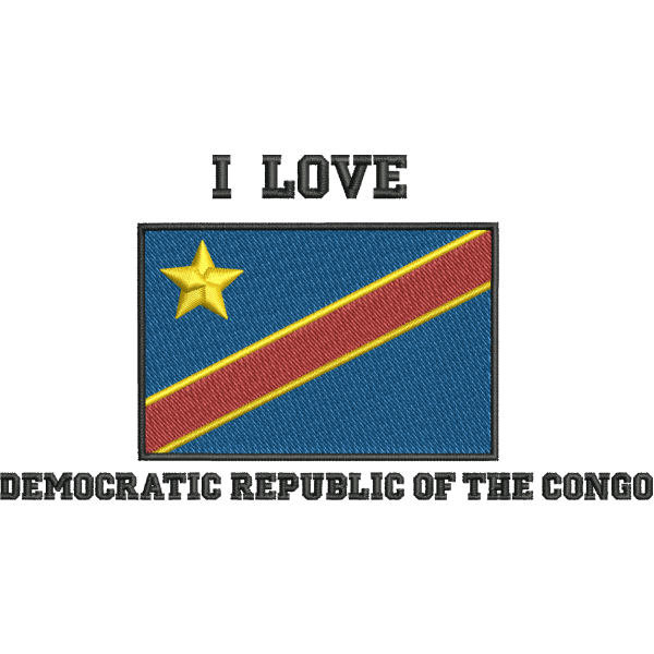 I Love DRC Flag Design