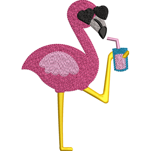 Flamingo Embroidery Design