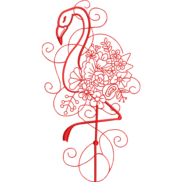 Flamingo with Flower Design