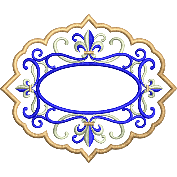 Circle Fleur de Lis Embroidery Design