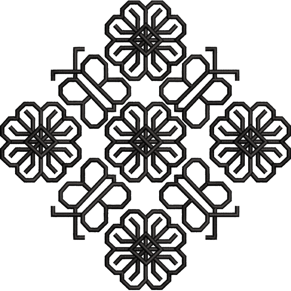 black flower design