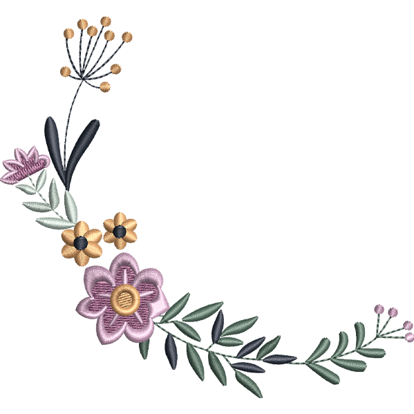 Plant Flower Embroidery Design