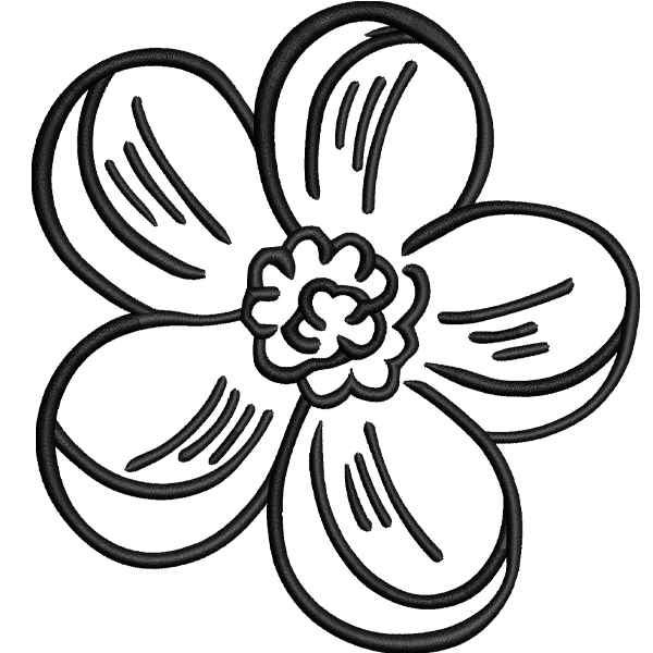 Lovely Flower Outlined Design