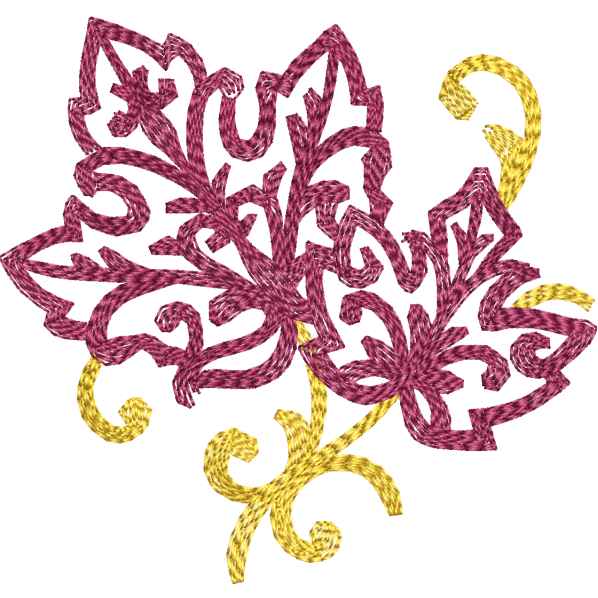 Pink Flower Outlined Design