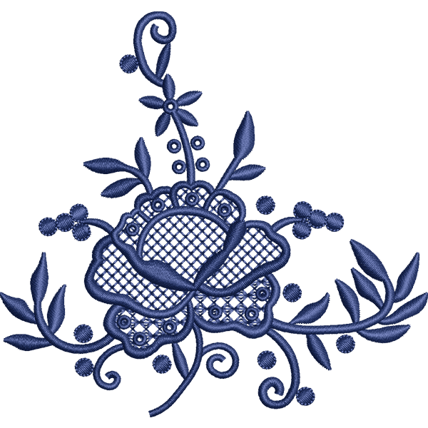 Navy Blue Flower Design