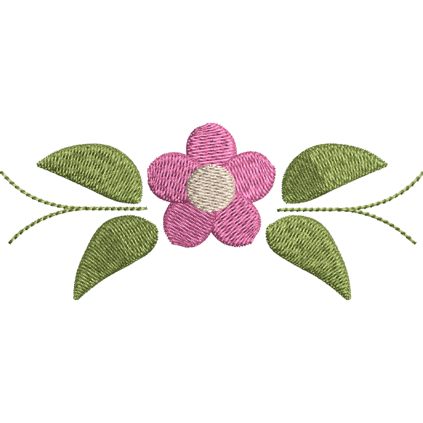Pink Flower Leaf Design
