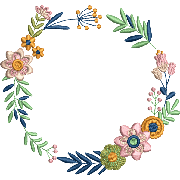 round flower embroidery design