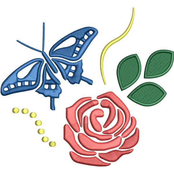 butterfly flower embroidery design