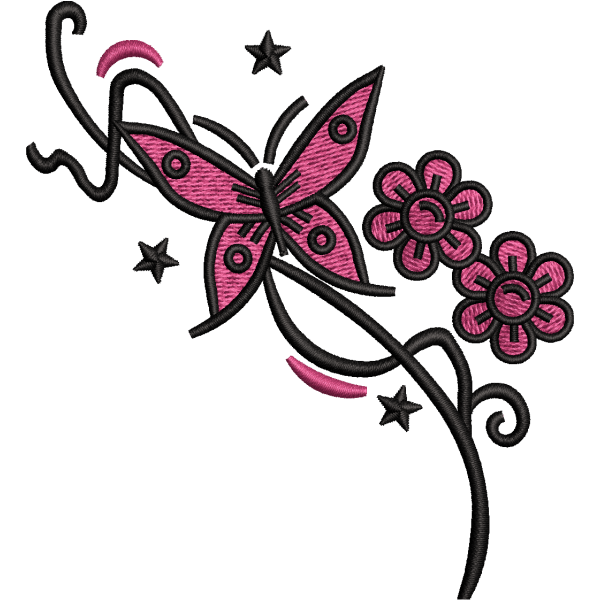 Butterfly On Flower Design