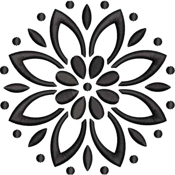 Outlined Flower Black Design